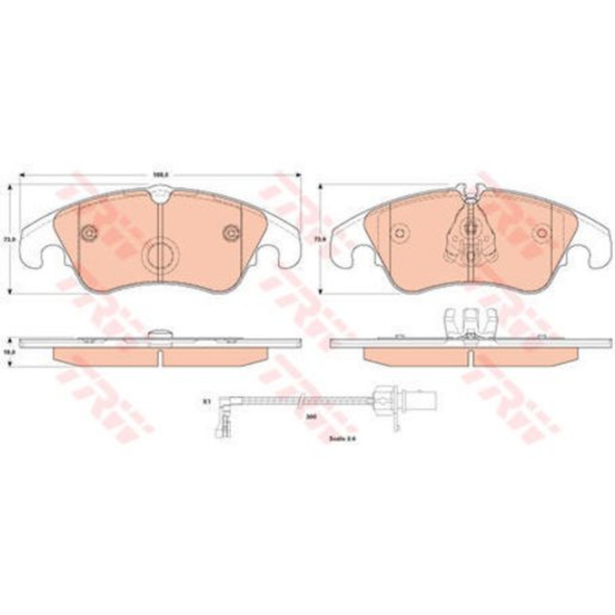 TRW Brake Pad Set With Sensor GDB1908