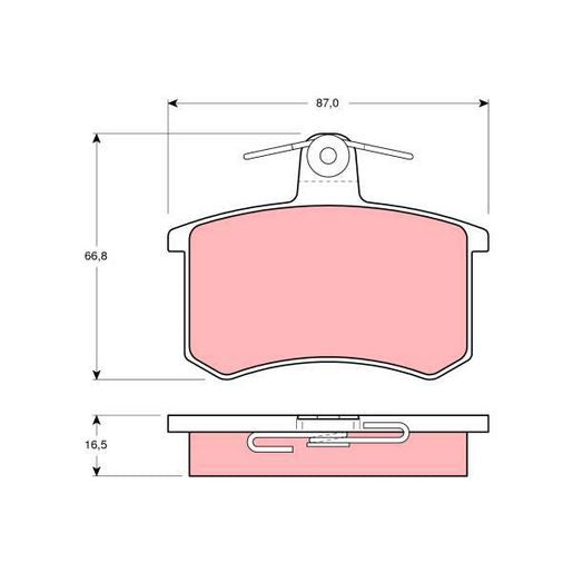 TRW Cotec Brake Pad Set Rear GDB814