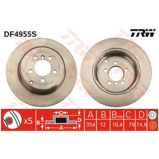 TRW Disc Brake Rotor DF4955S