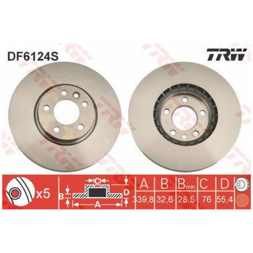 TRW Disc Brake Rotor 340Mm DF6124S