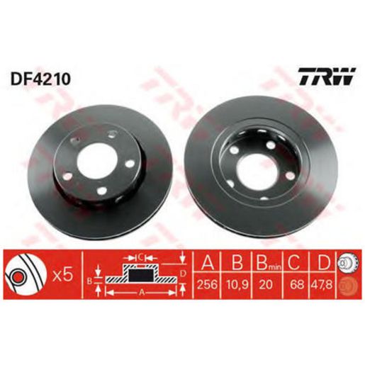 TRW Disc Brake Rotor DF4210S