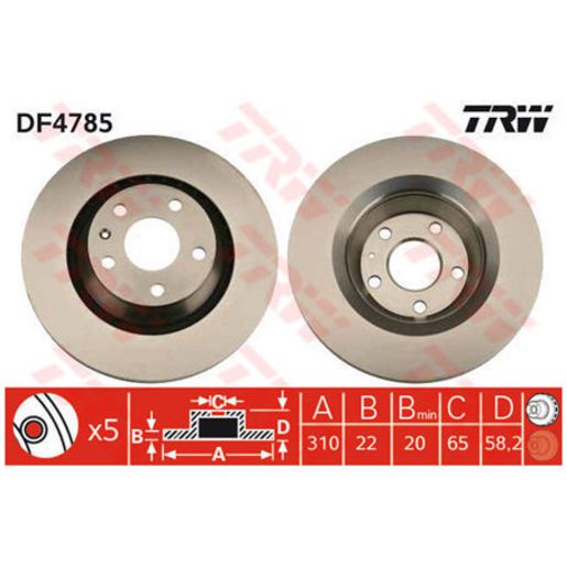 TRW Disc Brake Rotor DF4785S