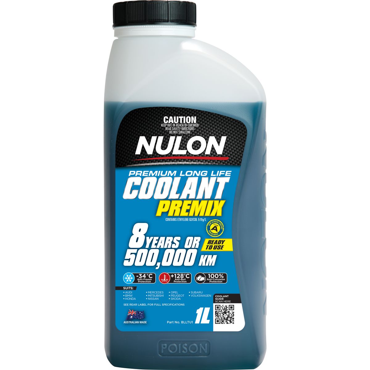 Nulon Blue Long Life Coolant Premix 1L BLLTU1