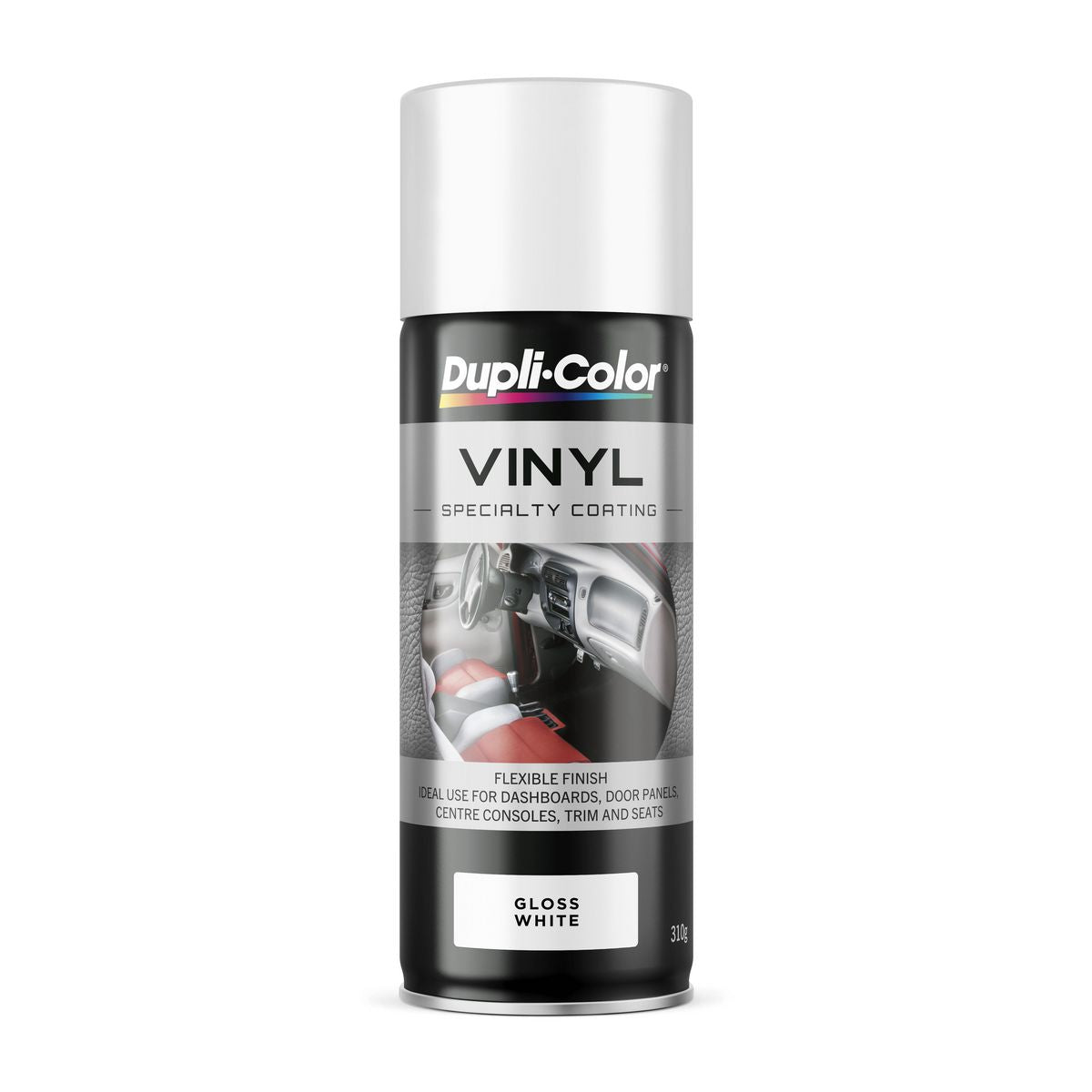 Dupli-Color Vinyl & Fabric Aerosol Spray Paint Gloss White 311g HVP105