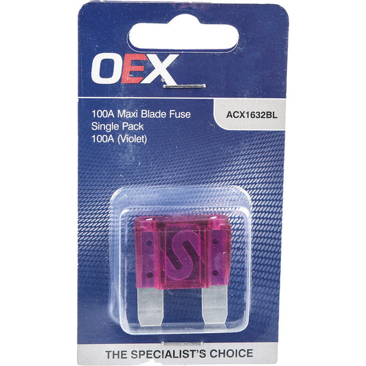 OEX Maxi Blade Fuse, 100A Violet - Single Pack ACX1632BL