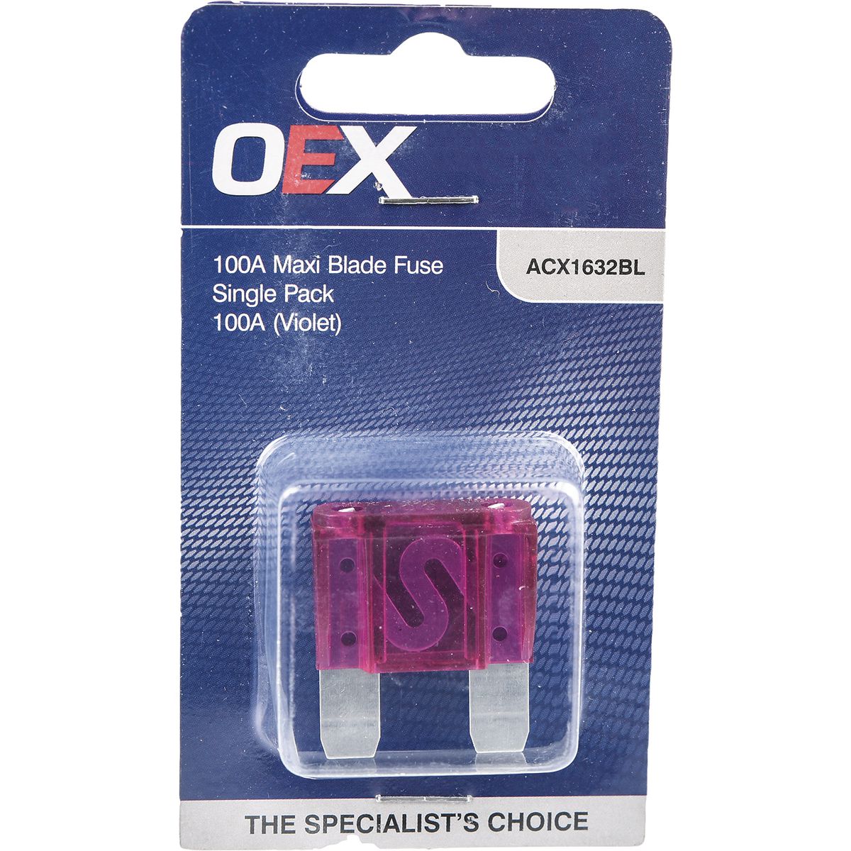 OEX Maxi Blade Fuse, 100A Violet - Single Pack ACX1632BL