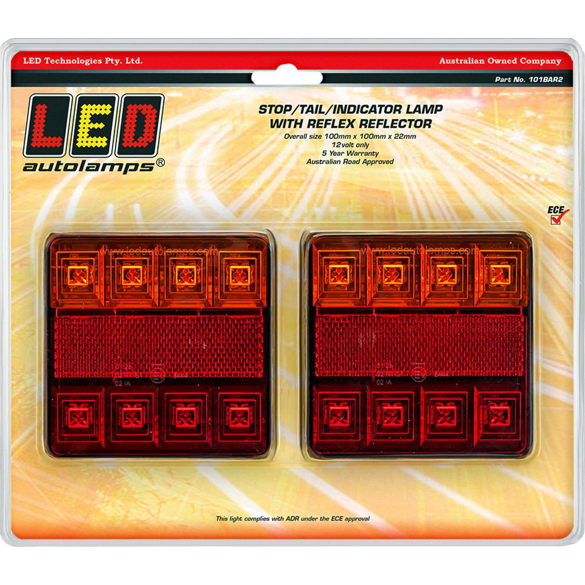 LED Autolamps Stop/Tail/Indicator Light LED 12V 101BAR2