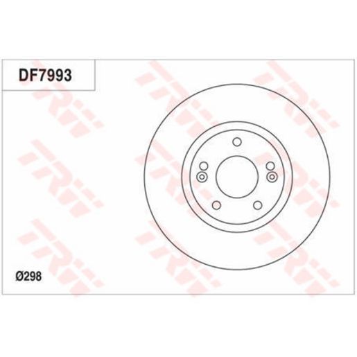 TRW Brake Rotor Pair 298mm Front DF7993S