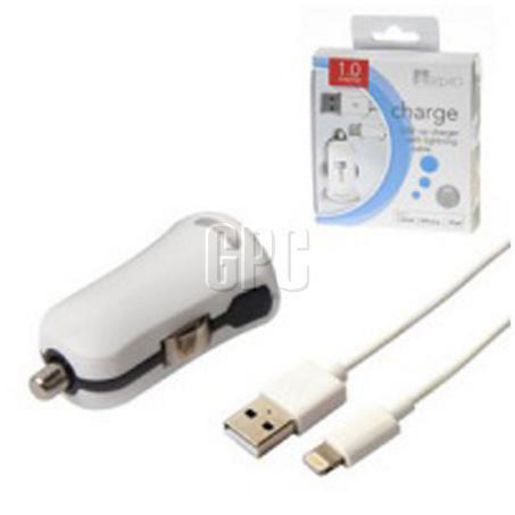 Aerpro 12V USB Charger with Apple Lightning Connector 1m