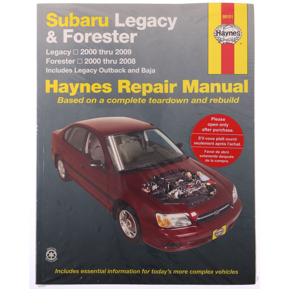 Haynes Repair Manual Suits Subaru Legacy & Forester 00-09 89101