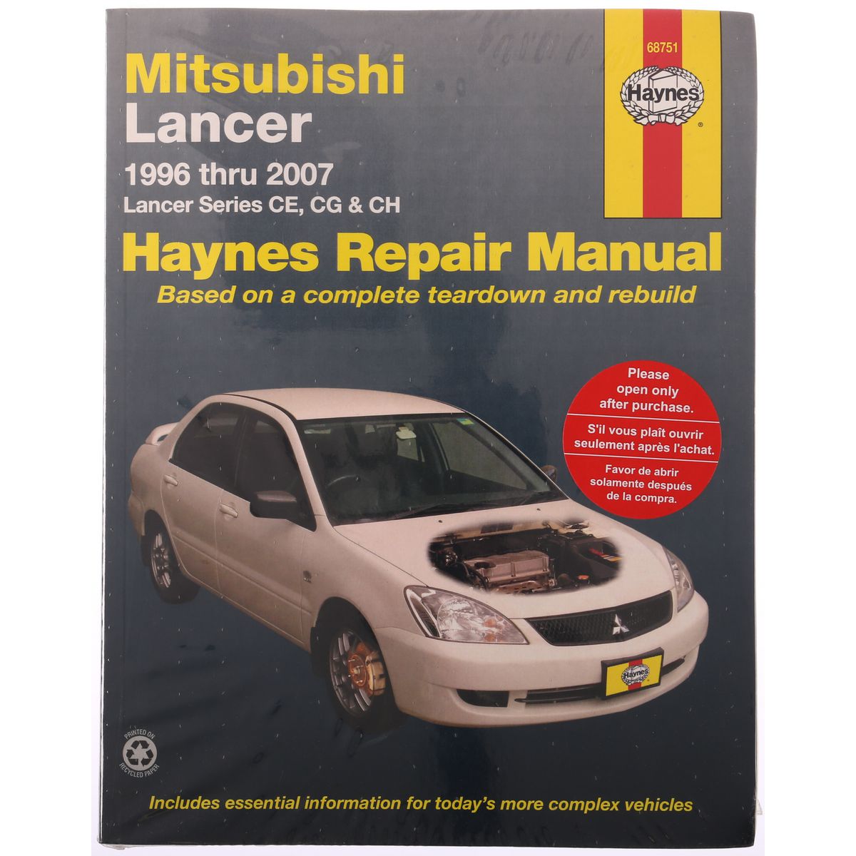 Haynes Repair Manual Suits Mitsubishi Lancer 96-07 68751