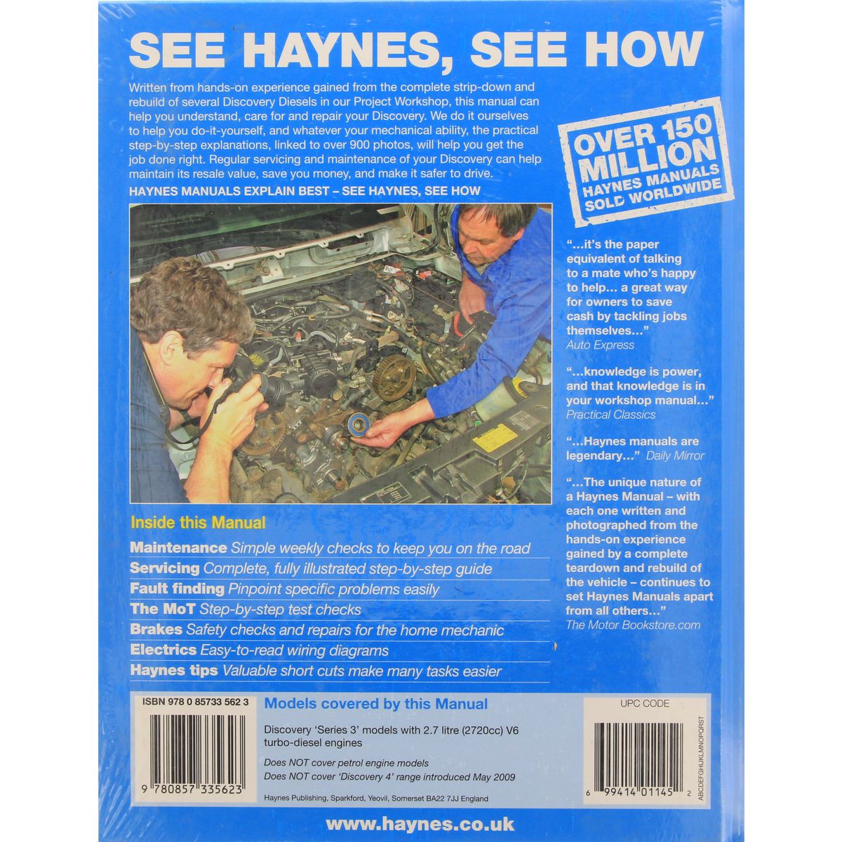 Haynes Owner's Workshop Manual - Land Rover Discovery 2004-2009 5562