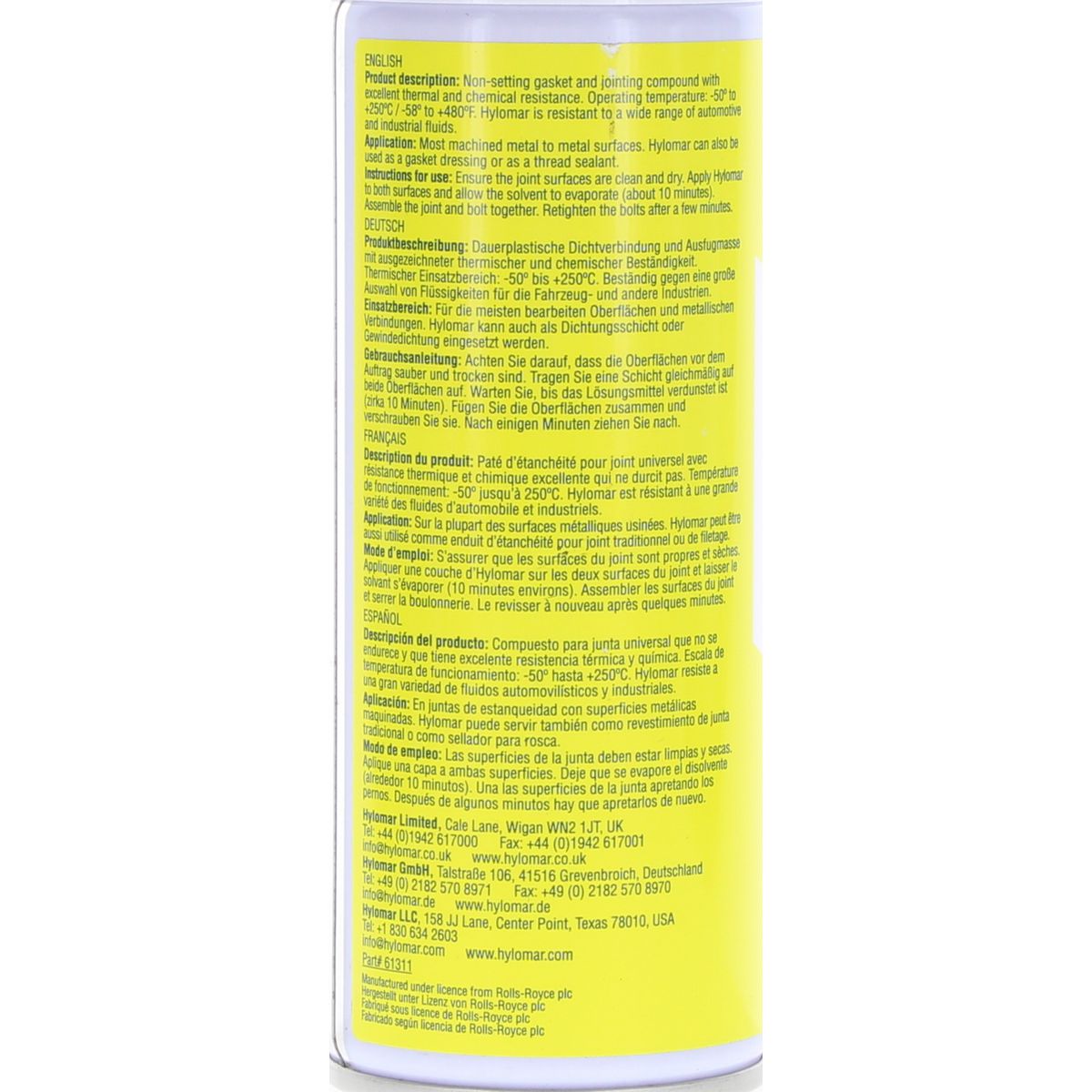 Hylomar Gasket Compound Aerosol 200ml HYL200