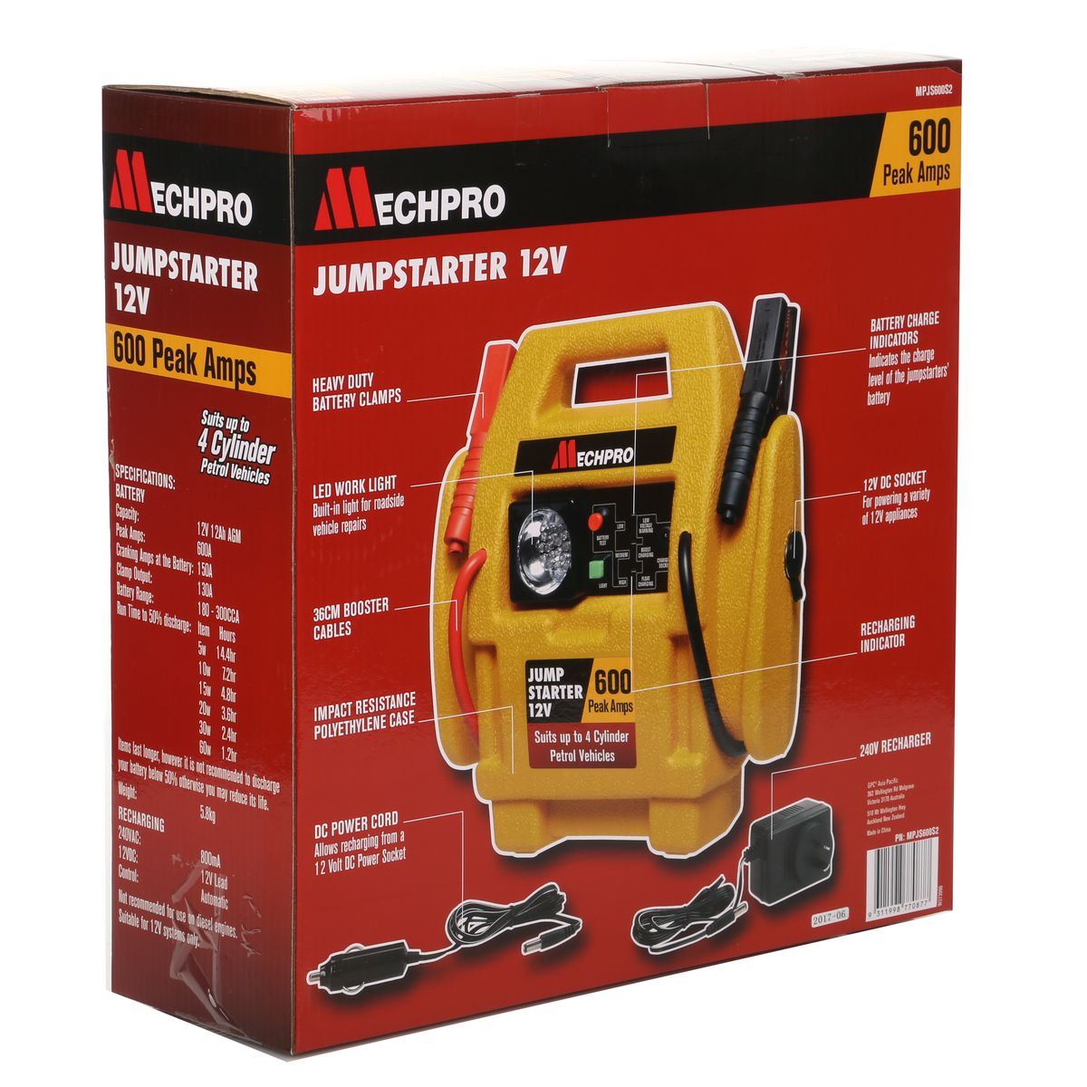 Mechpro Jump Starter 12V 600A MPJS600S2