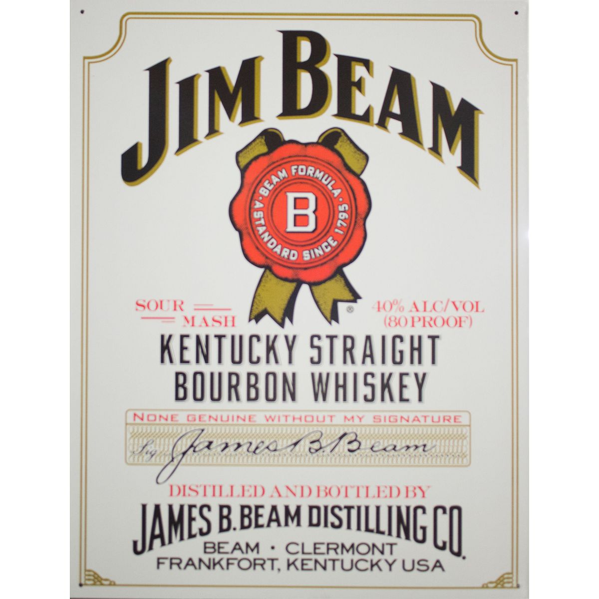 Metal Sign White Label Jim Beam 1061