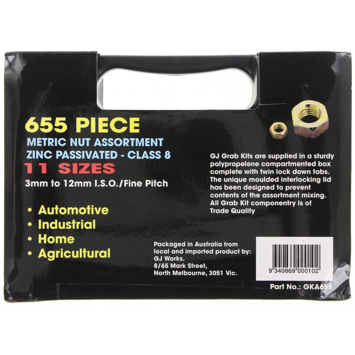 Grab Kit - Metric Hex Nuts GKA655