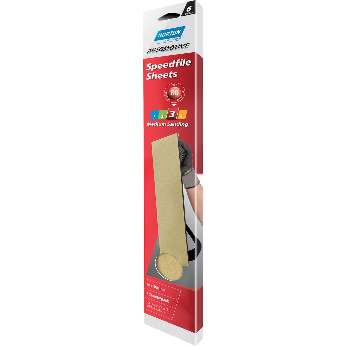 Norton Adalox Sandpaper Sheet P80 70x460mm Medium 66623321774