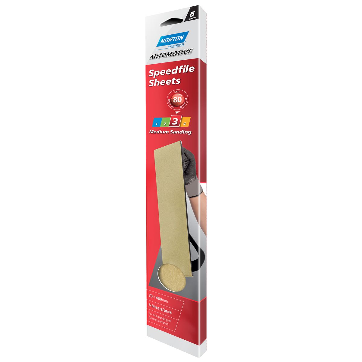 Norton Adalox Sandpaper Sheet P80 70x460mm Medium 66623321774