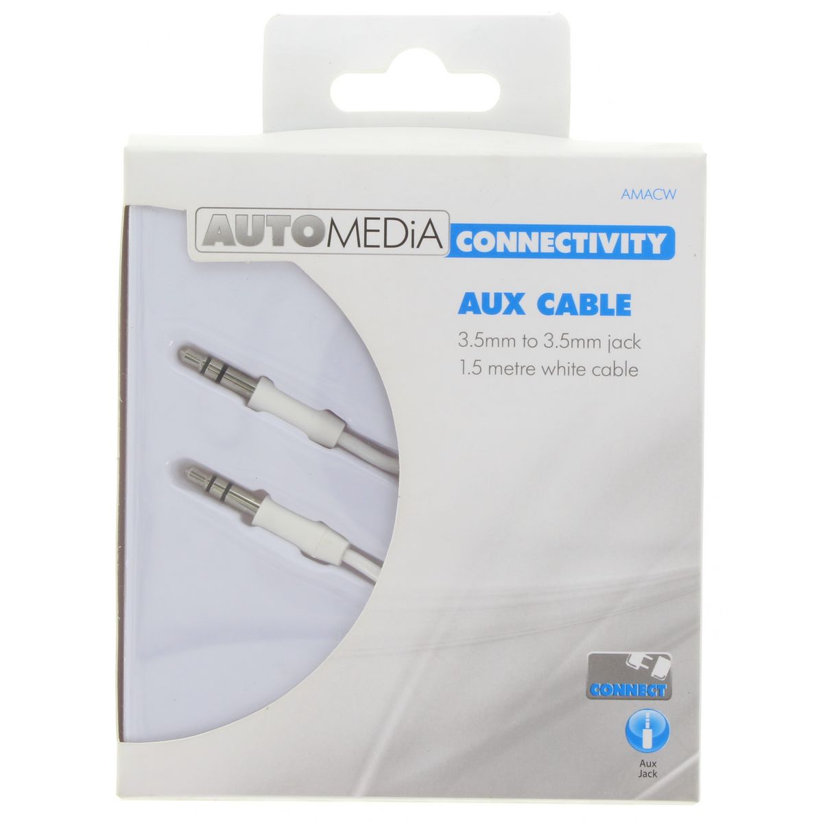 Automedia Aux Lead 3.5mm 1.5m White AMACW