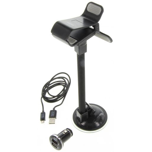 Automedia Phone Holder with Flexible Arm & Charger Clip AMFPMUC