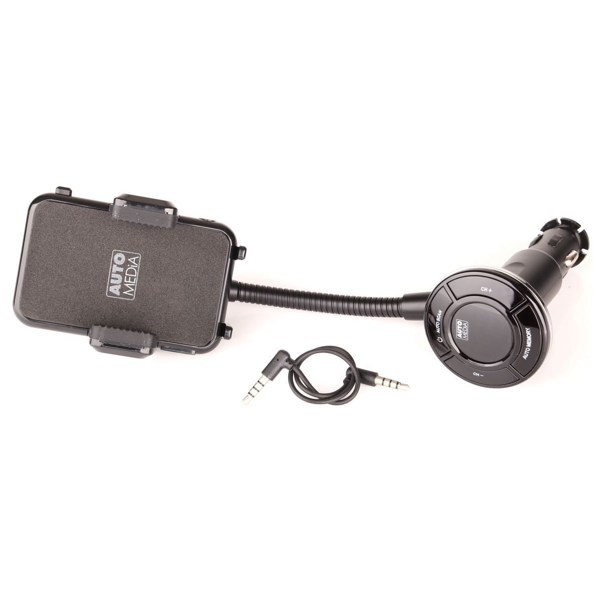 Automedia Phone Holder/Charger with FM Transmitter AMTCM