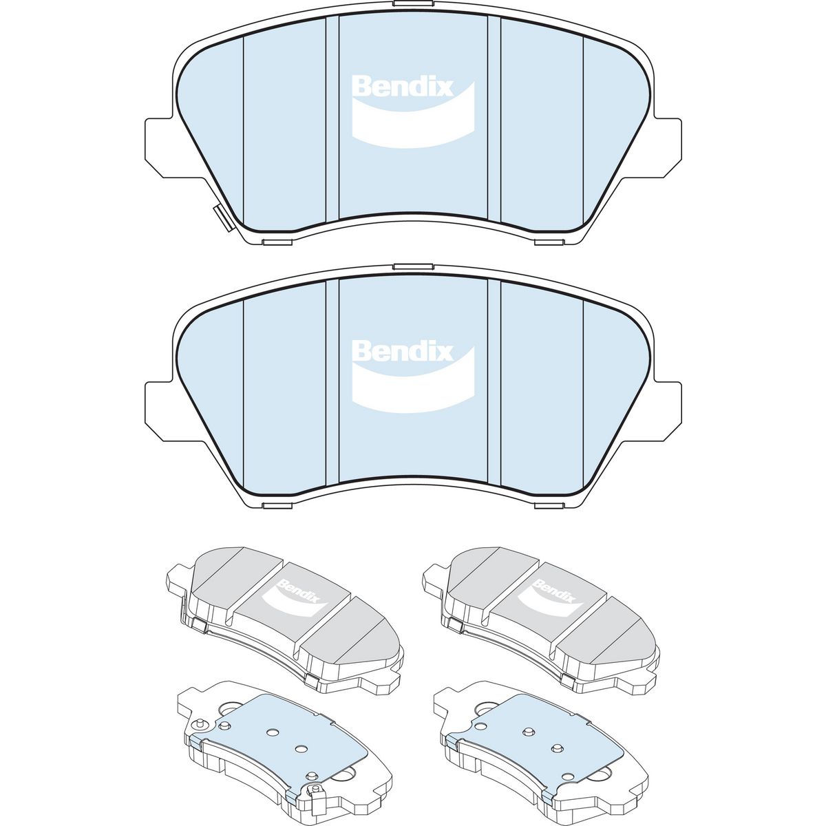 Bendix General CT Brake Pad Set Front DB2240 GCT