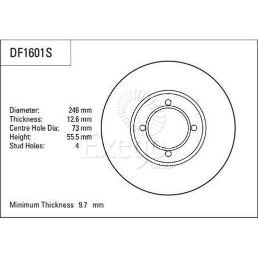 TRW Disc Brake Rotor 246Mm DF1601S