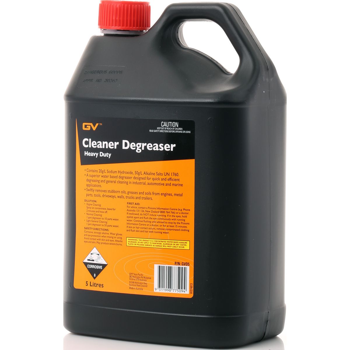 GV Oils Cleaner Degreaser 5ltr 17033-5GV