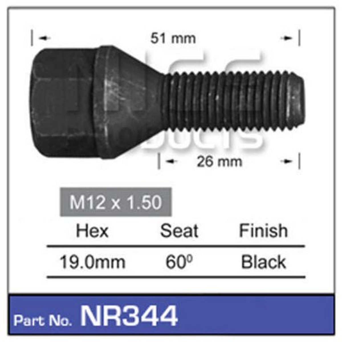 NICE Wheel Bolt M12x1.50 NR344
