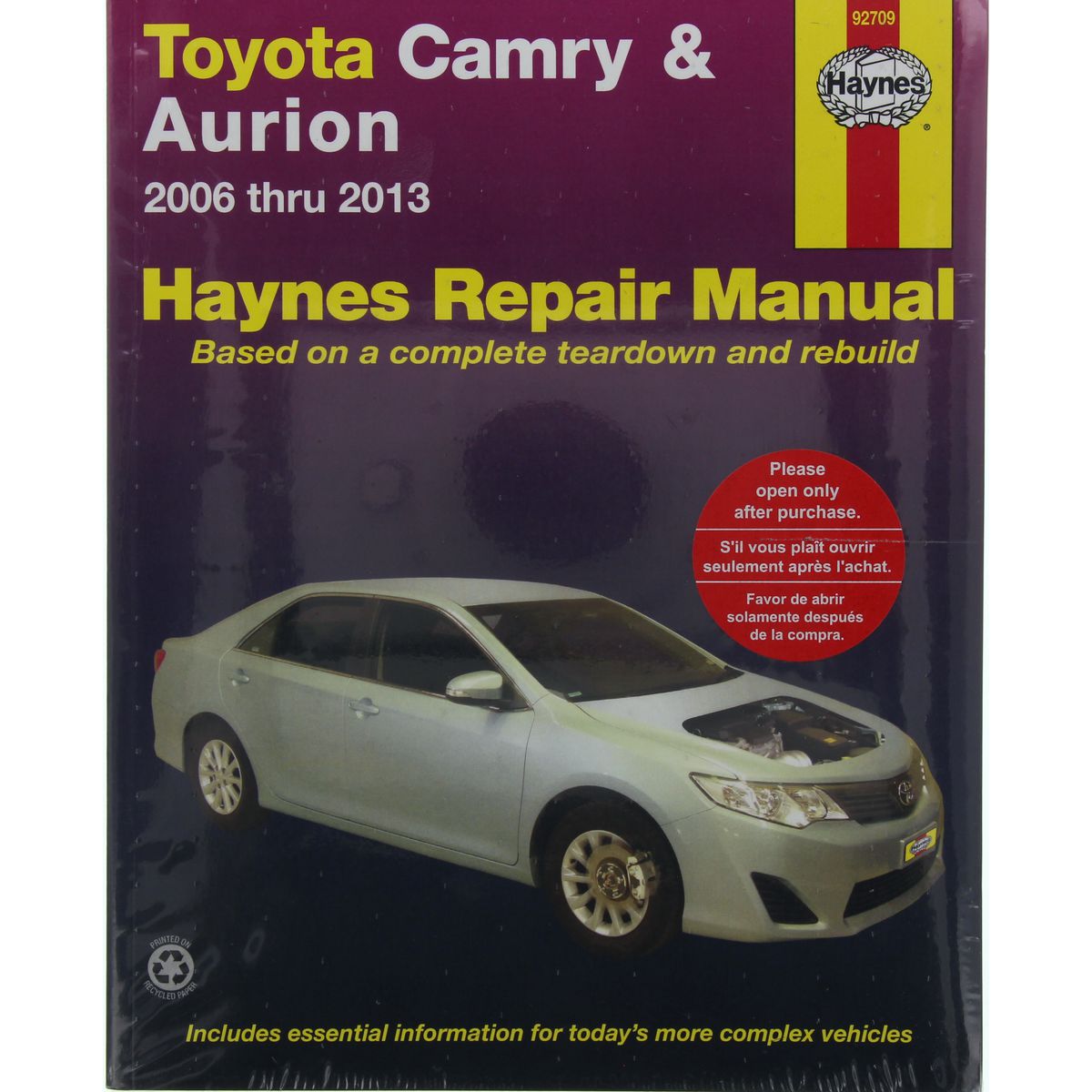 Haynes Repair Manual Suits Toyota Camry & Toyota Aurion 06-13 92709
