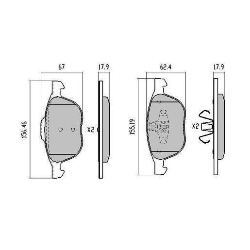 RDA GP Max Brake Pad Set Front RDB1679