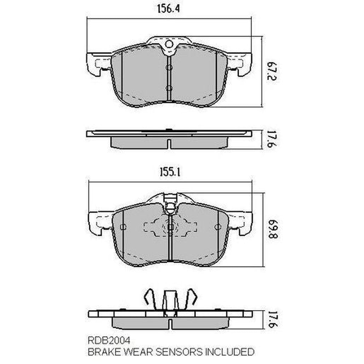 RDA GP Max Brake Pad Set Front RDB2004