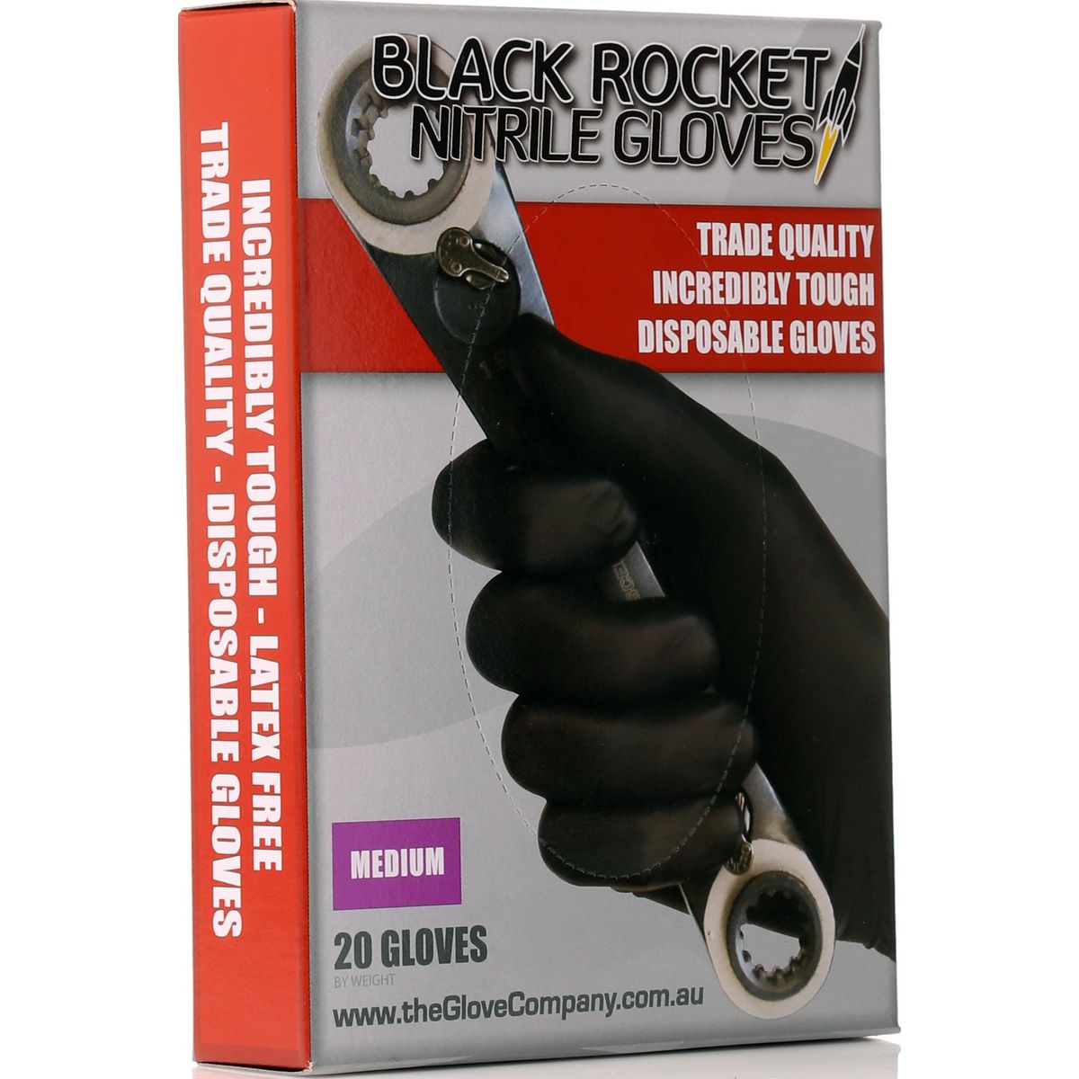 The Glove Company TGC Black Nitrile Gloves 20 Pack Medium 130202