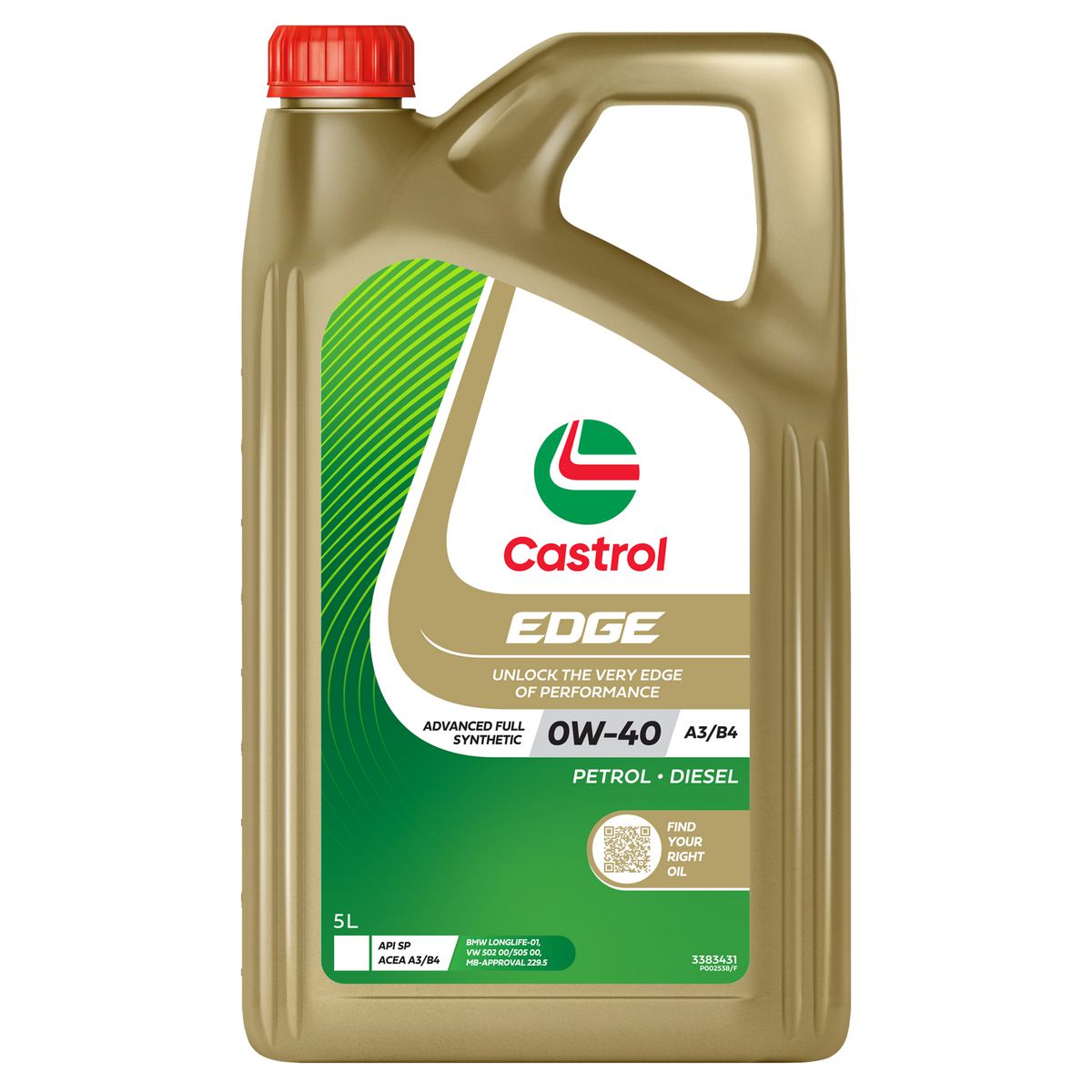 Castrol EDGE 0W-40 A3 B4 Engine Oil 5L 3383431