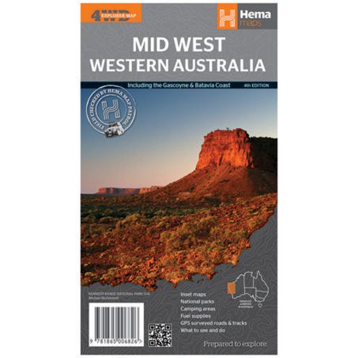 HEMA Maps Mid West Western Australia Map 4th Edition 9781865006826