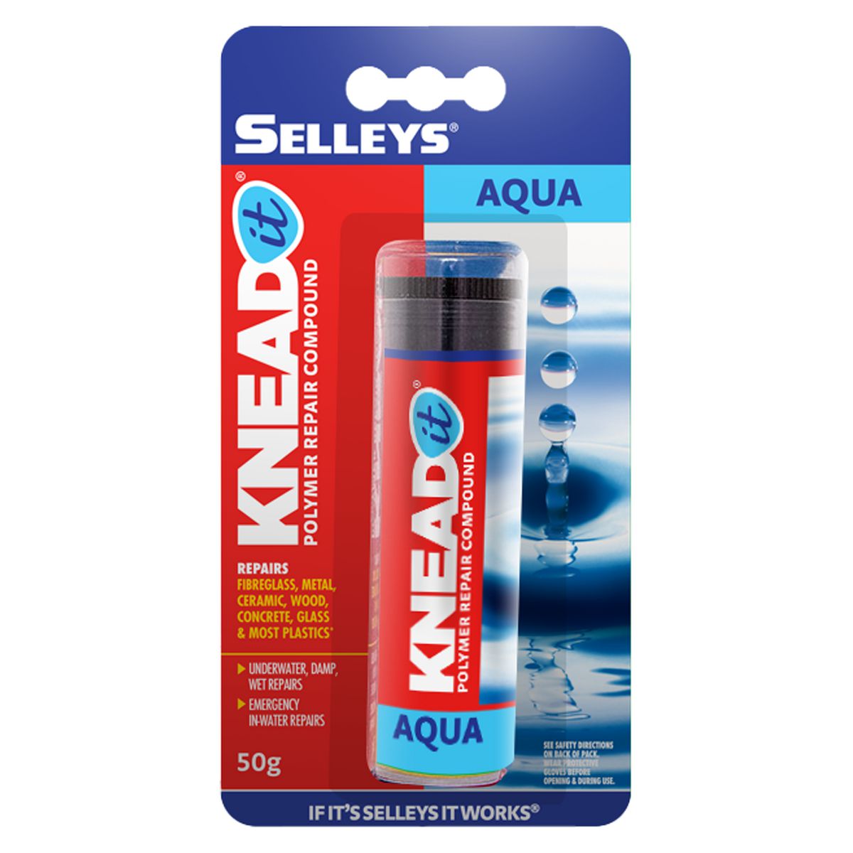 Selleys Knead It Aqua Multi-Purpose Epoxy Putty 50g 100061