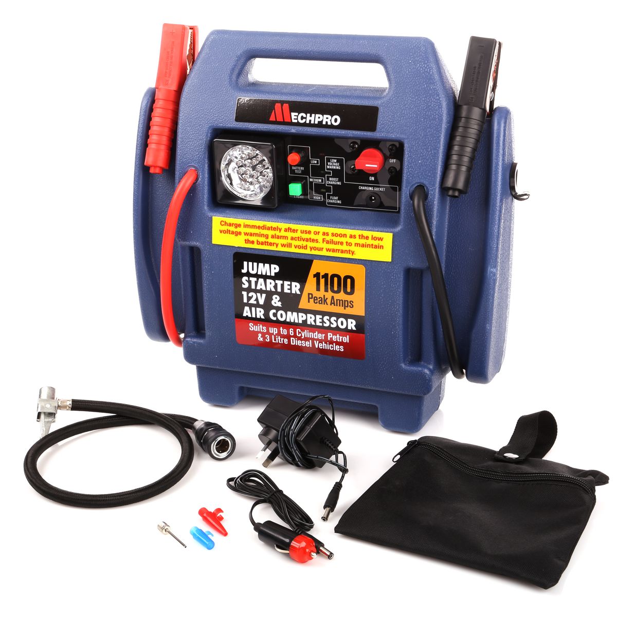 Mechpro Jump Starter 12V 1100A With Air Compressor MPJSAC1100
