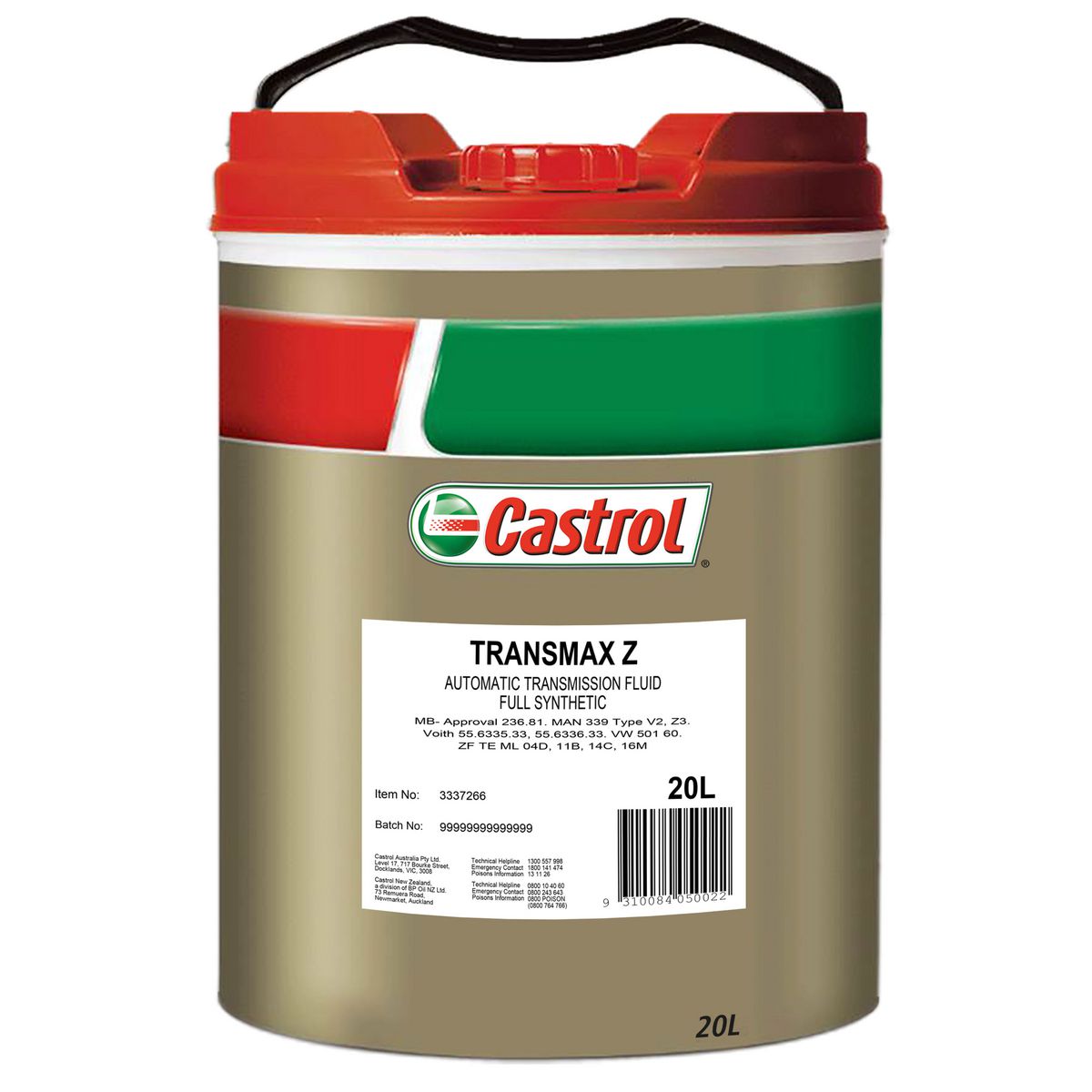 Castrol TRANSMAX ATF Z Auto Trans Fluid 20L 3337266