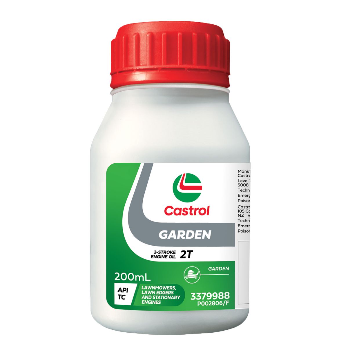 Castrol Garden 2T 2 Stroke Lawnmower Oil 200ml 3379988