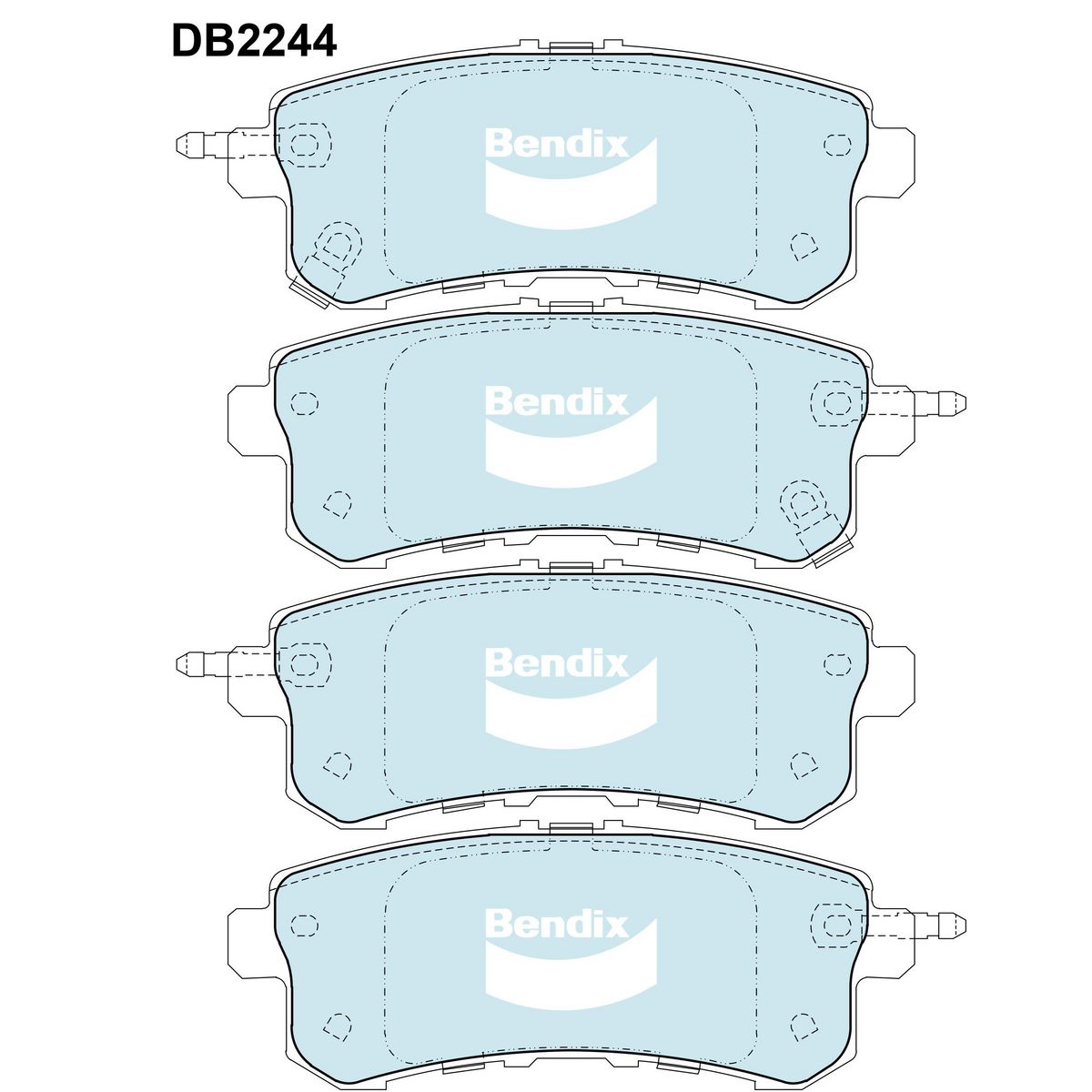 Bendix 4x4 Brake Pad Set Rear DB2244 -4WD