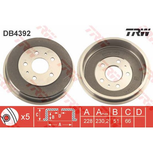 TRW Brake Drum DB4392