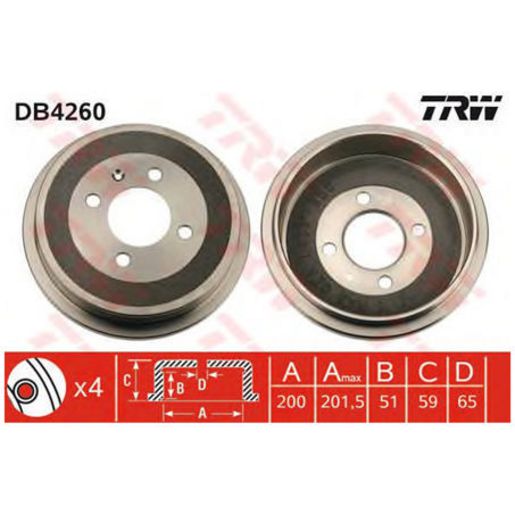 TRW Brake Drum DB4260