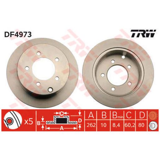 TRW Disc Brake Rotor DF4973S