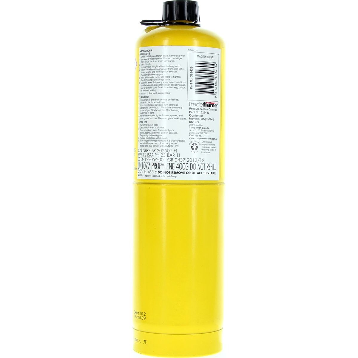Trade Flame Mapp Gas 400gm 32.6439