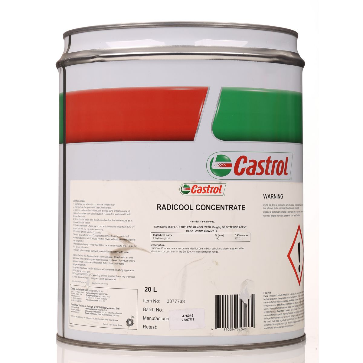Castrol RADICOOL Concentrate Engine Coolant 20L 3377733