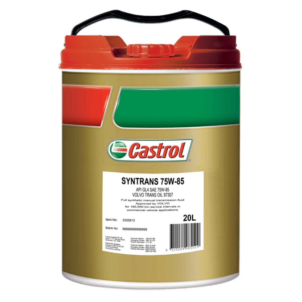 Castrol SYNTRANS75W-85 Manual Transmission Fluid 20L 3335813