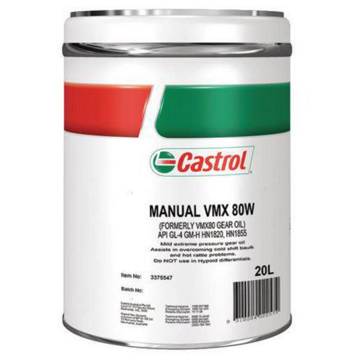 Castrol VMX Manual Transmission Fluid 80W 20L 3375547