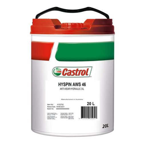 Castrol HYSPIN ISO 46 AWS Hydraulic Fluid 20L 4102792