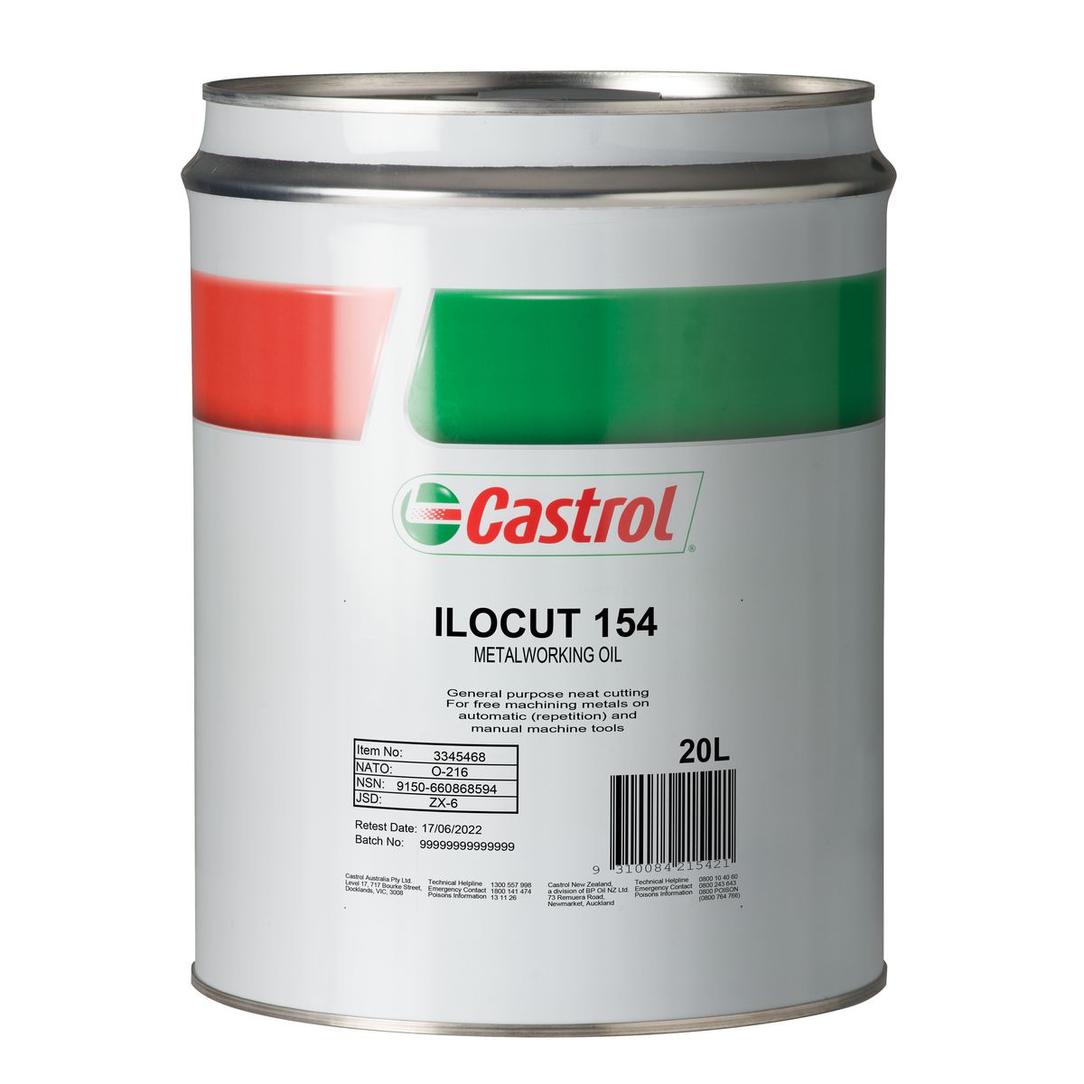 Castrol Ilocut 154 Cutting Oil 20L 3345468