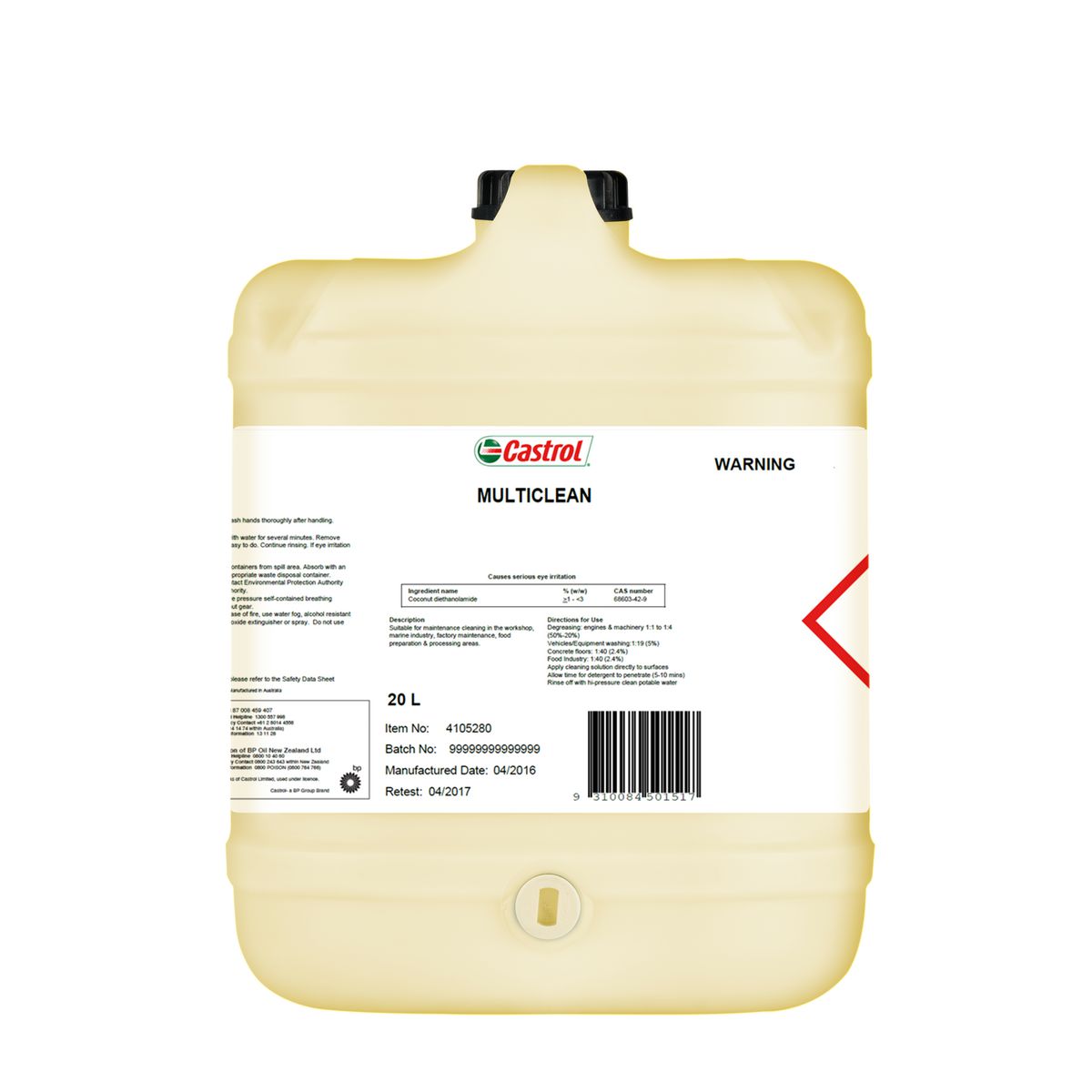 Castrol Multiclean Degreaser Detergent 20L 4105280